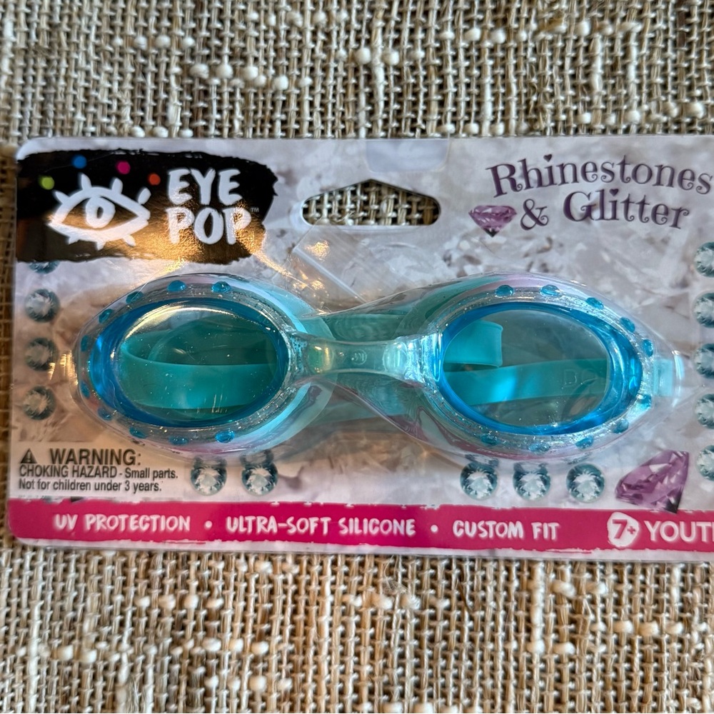Eye Pop Rhinestone Blue Youth Goggles